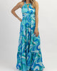 Paradiso Halter Maxi Dress In Multiblue - thumbnail