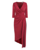 Leena Tea Length Dress In Crimson - thumbnail