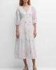 Hazel Dolman Tiered Dress In White - thumbnail