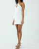 Mode Halter Mini Dress In White - thumbnail