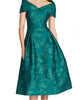 Off-The-Shoulder Portrait Fit & Flare Dress In Teal - thumbnail