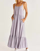 Lido Slub Maxi Dress In Lavender Ash - thumbnail
