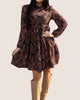 Paisley Print Mini Skater Dress In Black Anna - thumbnail