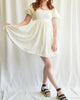 Linen Babydoll Dress In White - thumbnail