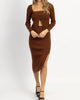 Evie Cardi Midi 3 Piece Set In Mocha - thumbnail