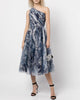 One-Shoulder Tulle Tea-Length Gown In Navy - thumbnail