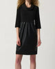 Faux-Leather And Knit Cocoon Dress In 11-Black - thumbnail