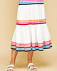 Give It A Twirl Midi Skirt In White Multi - thumbnail