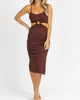 O-Ring Lennon Midi Dress In Chocolate - thumbnail