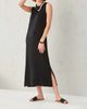 Miami Midi Side Slit Tank Dress In Black - thumbnail