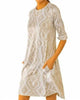 Swing Dress - Kitt Ikat In Khaki - thumbnail