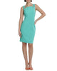 Stretch Sleeveless Cut-Out Sheath Dress In Atlantis - thumbnail