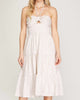 Tallulah Falls Sleeveless Halter Midi Dress In White/Tan - thumbnail