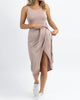 Weekender Side Tie Midi Dress In Mauve - thumbnail