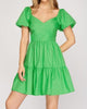 V Neck Dress In Green - thumbnail