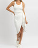 Weekender Side-Tie Midi Dress In White - thumbnail