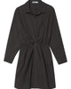 Structured Poplin Front Twist Shirt Dress In Walnut - thumbnail