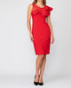 Ruffle Accent Dress In Red - thumbnail
