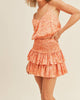 Smocked Skirt & Cami Set In Orange Multi - thumbnail