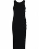 Raveena Racerback Slit Dress In Black - thumbnail