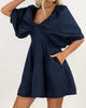 Poppy Mini Dress In Navy - thumbnail