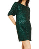 Vittoria Sequin Dress In Emerald - thumbnail