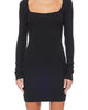 Women'S Square Neck Mini Dress In Black - thumbnail