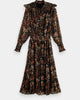 Smock Stitch Printed Midi Dress In Multi Printed - thumbnail