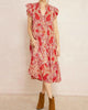 Ruffled Midi Dress In Ruby - thumbnail