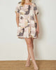 Plus Leaf Print Dress In Taupe/Black - thumbnail