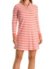 Solange Dress In Coral/White Stripe - thumbnail