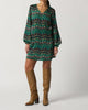Satin A-Line Dress In Black/Multi - thumbnail