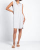 Reef Point Stripe Button Front Dress In White Olive - thumbnail
