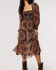 Scarf-Print Smocked Midi Dress In Multicolor - thumbnail