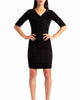 Velvet Short Sleeve Lauren Dress In Black/Silver - thumbnail