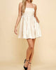 The Take A Bow Satin Babydoll Mini Dress In Cream - thumbnail