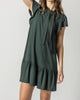 Tie Neck Peplum Dress In Loden - thumbnail