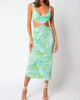 Sandra Cowl Cutout Midi Dress In Green Mint Print - thumbnail