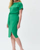 Scuba Crepe Sheath Dress In Foliage - thumbnail