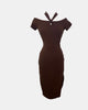 Women'S Serra Ribbed Halter Midi Dress In Coco - thumbnail