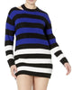 Remi Sweater Dress In Blue/Black/White - thumbnail