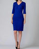 3/4 Sleeve Dress In Cobalt - thumbnail