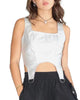 All The Rage Metallic Corset Top in Silver - thumbnail