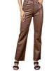 Adler Faux Leather Pant in Brown - thumbnail