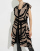 Animal Print Long Sweater Vest In Black/Beige - thumbnail