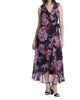 Ruffle Hem Maxi Dress In Navy/Purple - thumbnail