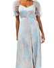 Elitan River Diana Drape Dress In Blue - thumbnail