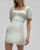 Berina Whisper Puff Sleeve Dress In White - thumbnail
