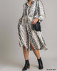 Print Front Tie Midi Dress/Kimono In Black Mix - thumbnail