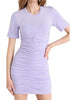 Jaslene Twist Front Mini Tee Dress in Mistflower - thumbnail